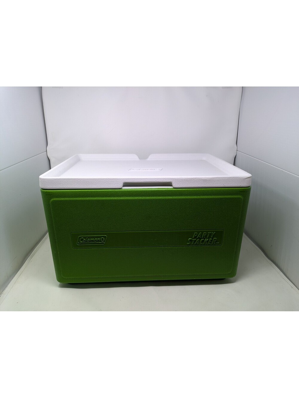 Coleman Party Stacker Cooler Green 9223 Stackable Ice Chest Box 48 Can Size